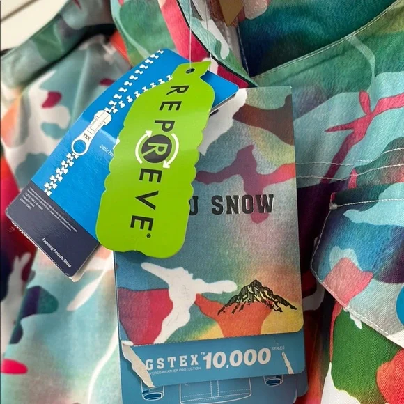 GSOU SNOW NWT Colorful Camouflage Snowboard / Ski Jacket - Picture 2 of 10